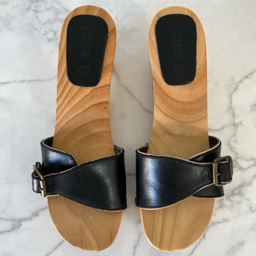 1999 Vintage J Crew clog sandals - black leather